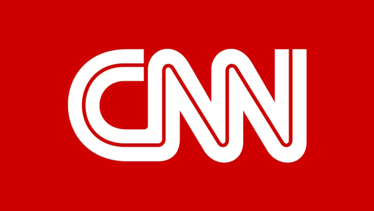 CNN logo in white against a red background