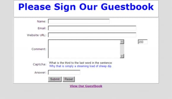 Online guestbook on 90s websites