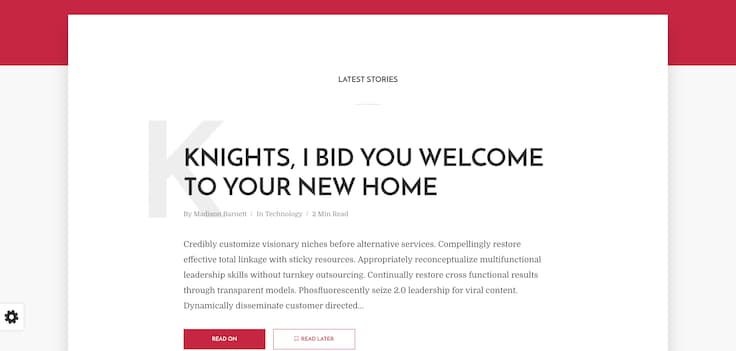 A text WordPress template from ThemeForest