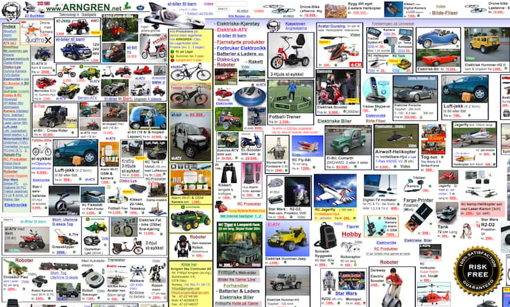Cluttered Ad listing from 90s