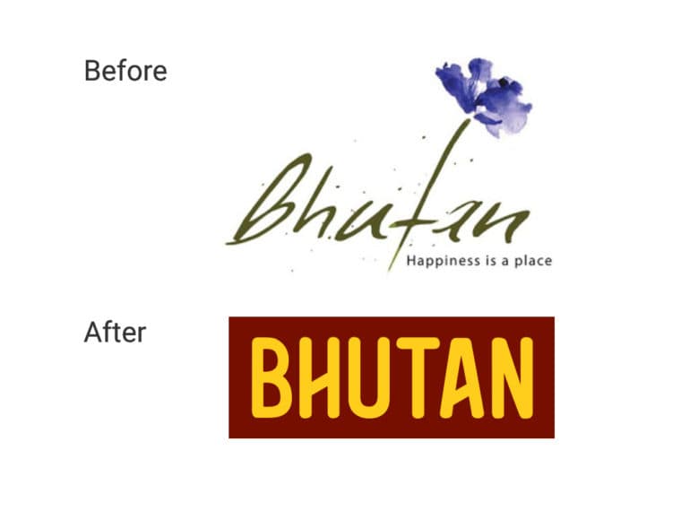 A comparison of the old and new bhutan logos
