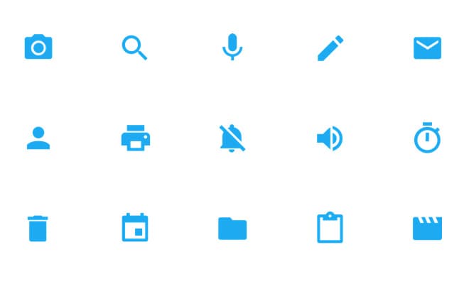system icons in blue