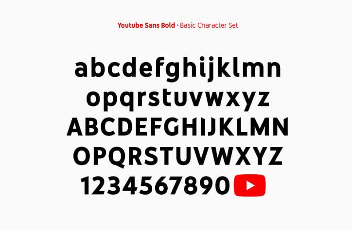 Youtube sans bold alphabets in lowercase and uppercase 