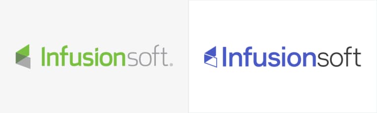 A comparison of the old and new logos on the Infusionsoft blog 