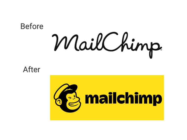 A comparison of the old and new mailchimp logos