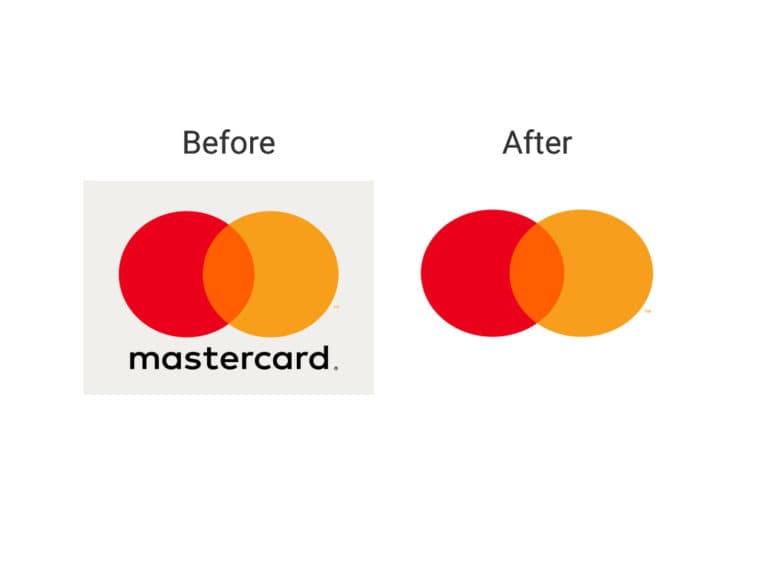A comparison of the old and new mastercard logos