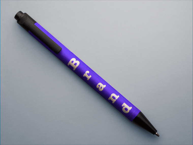 Purple product mockup pen