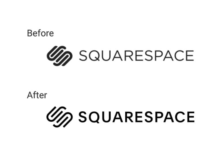 A comparison of the old and new squarespace logos
