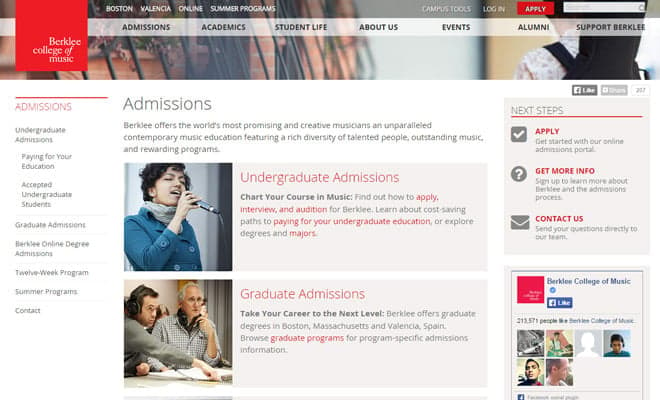 berklee college of music homepage