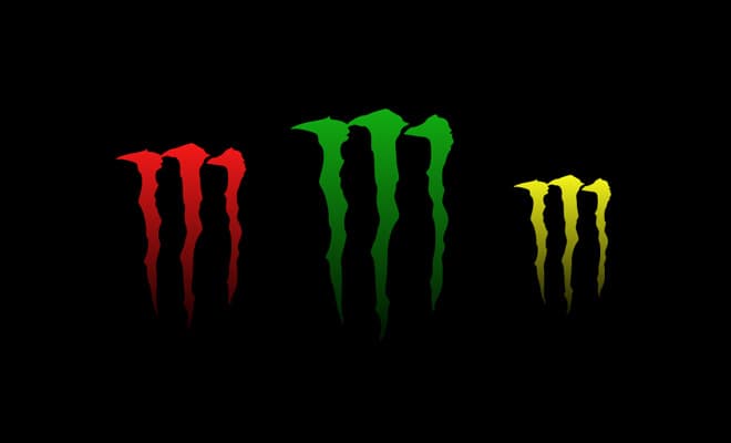 Monster energy drink logo in red green and yellow