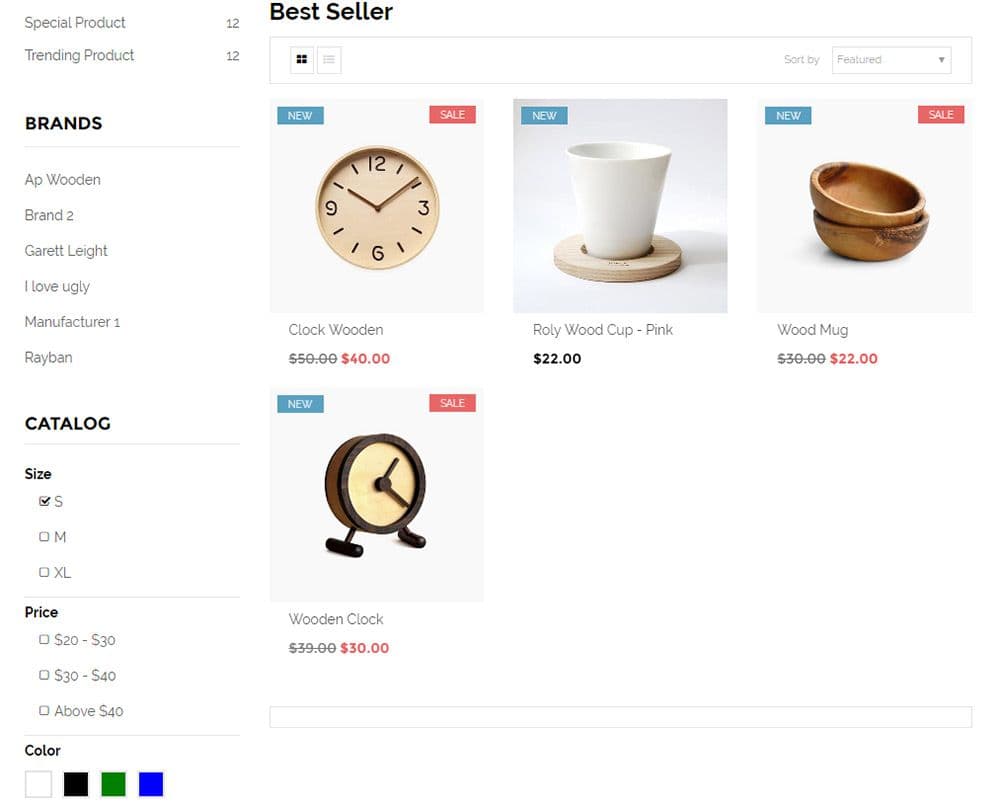 Wooden theme ecommerce website