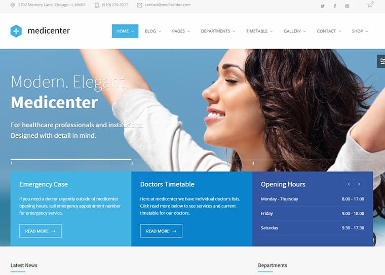 MediCenter - Responsive Medical WordPress Theme by QuanticaLabs