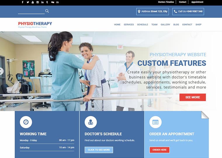 Physiotherapy - Physical Therapy WordPress Theme by rayoflightt