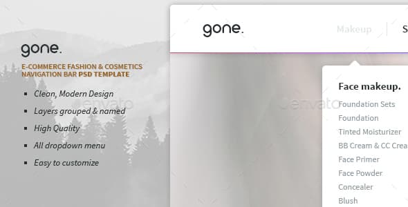 gone - E-Commerce Fashion PSD Screenshot
