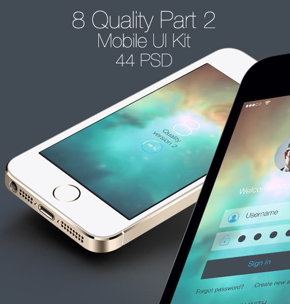 8 Quality Part 2 Mobile UI Kit