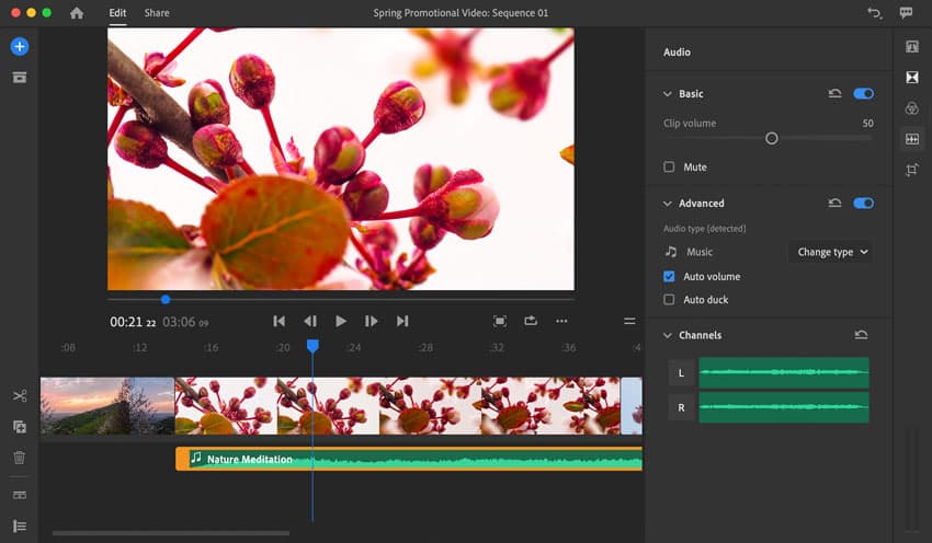 Editing video in Adobe Rush