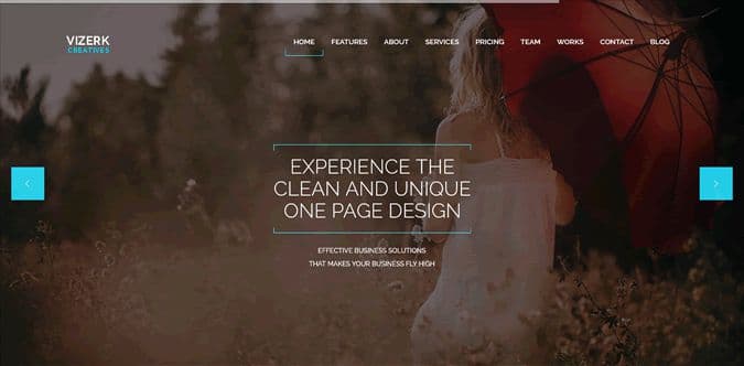 Vizerk One Page Parallax Bootstrap Template