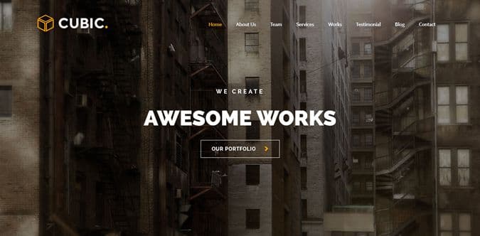 Cubic One-Pager Bootstrap Template