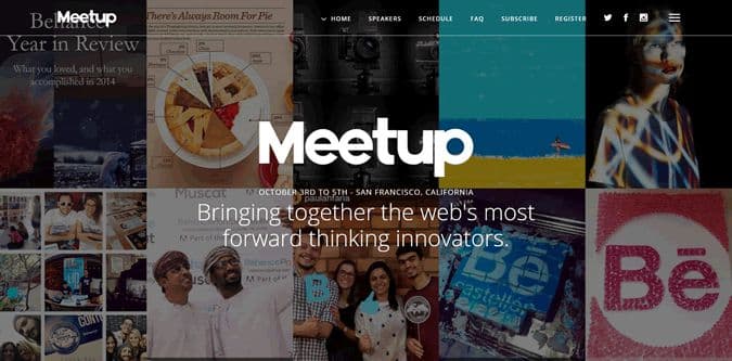 Meetup Landing Page Bootstrap Template