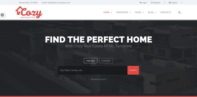 Cozy Real Estate Bootstrap Template
