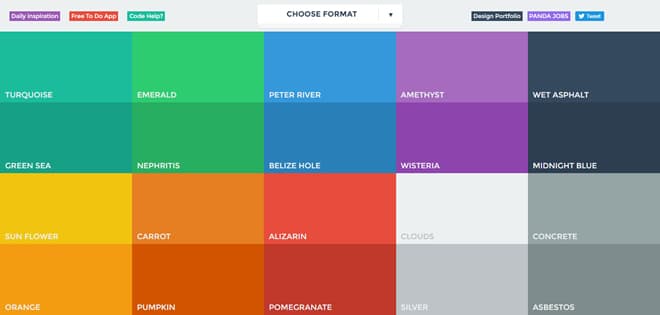 a huge collection of inspiring flat UI colors