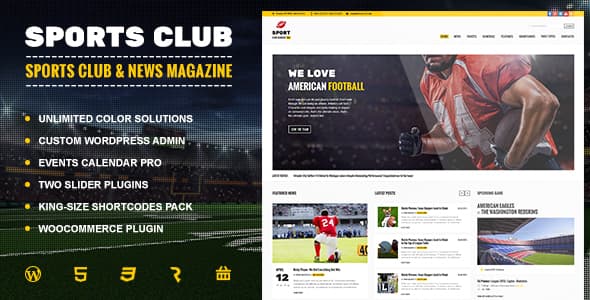 Preview Image - Sports Club - Football, Soccer, Sport News Theme
