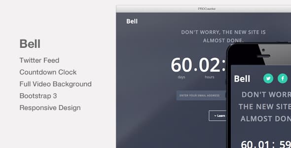 Bell – Video Background Countdown Landing Page