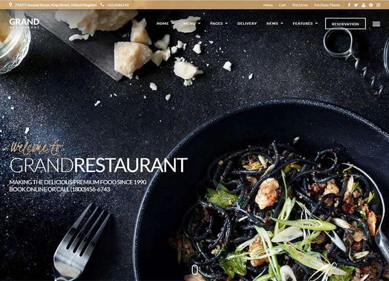 Grand Restaurant | Cafe Restaurant WordPress for Restaurant by ThemeGoods