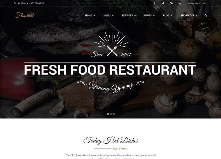 Restaurant Food | Floury Restaurant by TheRubikThemes