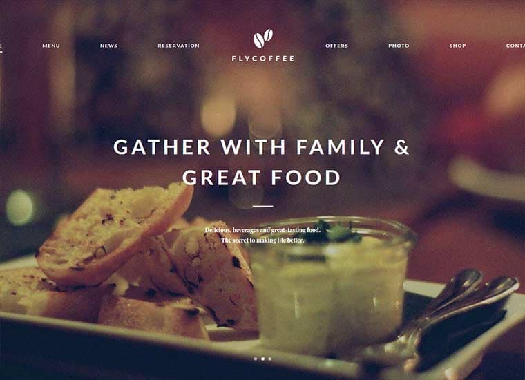 FlyCoffee Shop - Responsive Cafe and Restaurant WordPress Theme by flytemplates