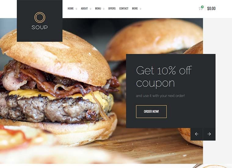 Soup - Restaurant with Online Ordering System WP Theme by themebeer