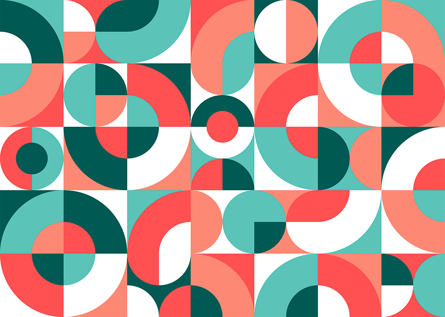 Background Abstract Circles Bauhaus Style