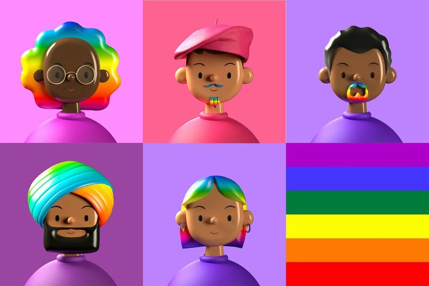 Pride Character 3D Illustration — Toy Faces by amritpaldesign