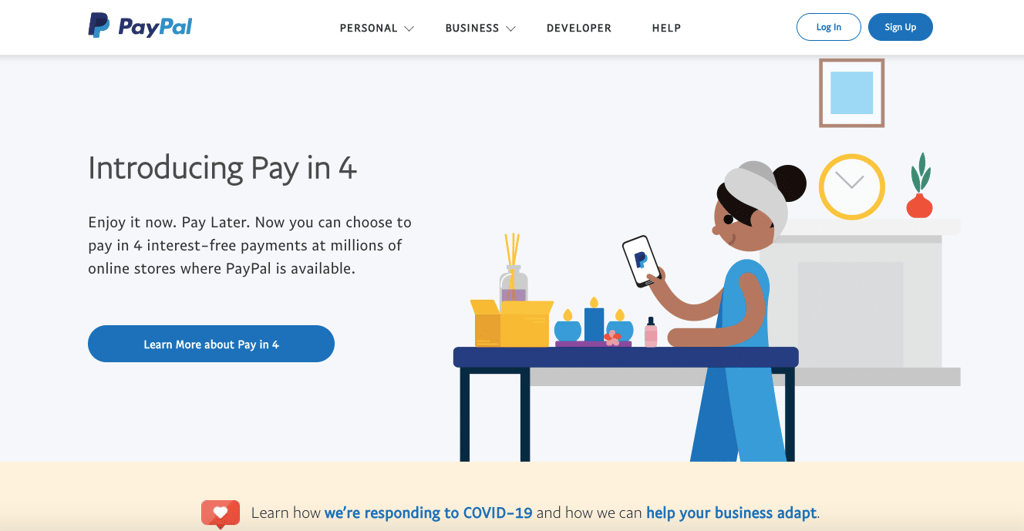 Illustration - PayPal Homepage