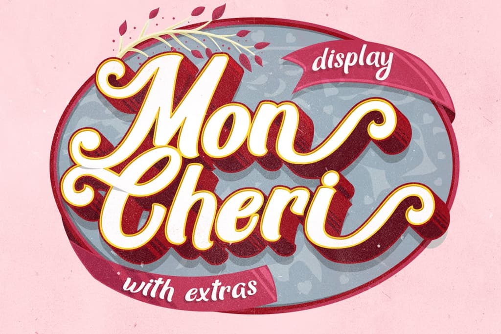 Mon Cheri Typeface - Valentine's Designs