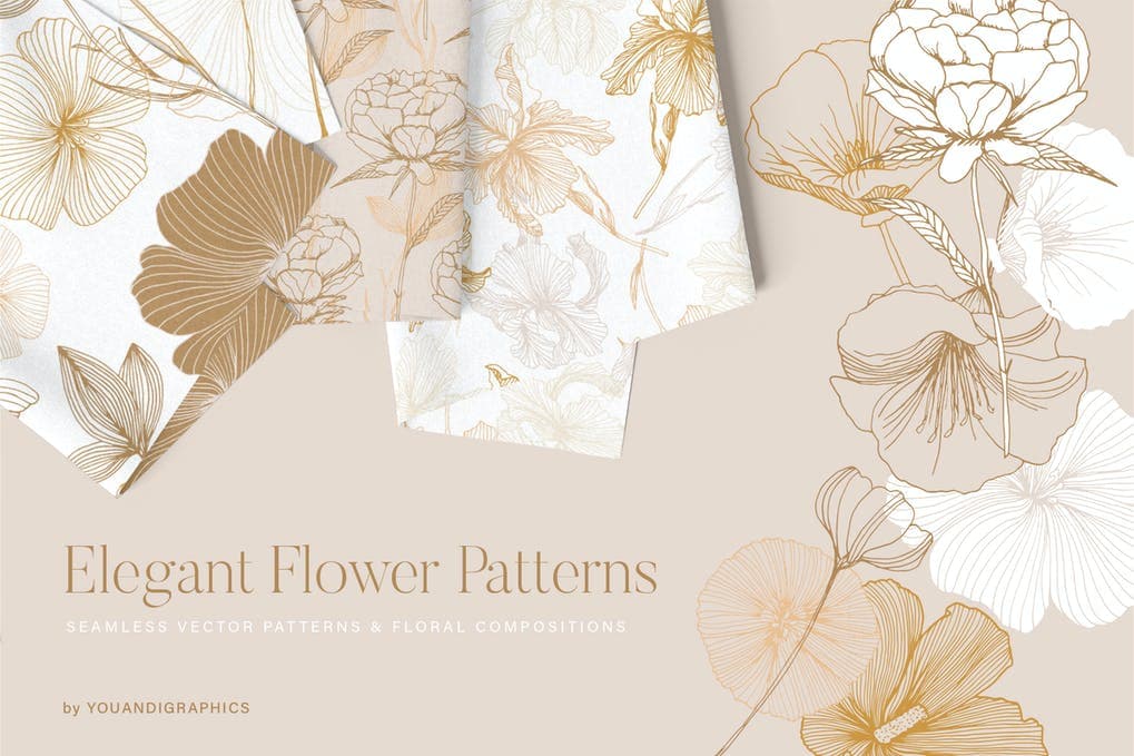 Elegant Flower Patterns by Youandigraphics