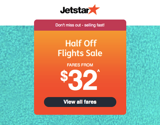 Offer a Great Deal - Jetstar Email