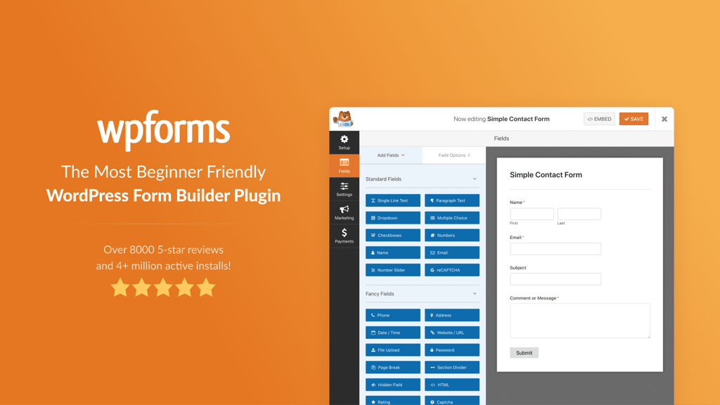 WP Forms form builder