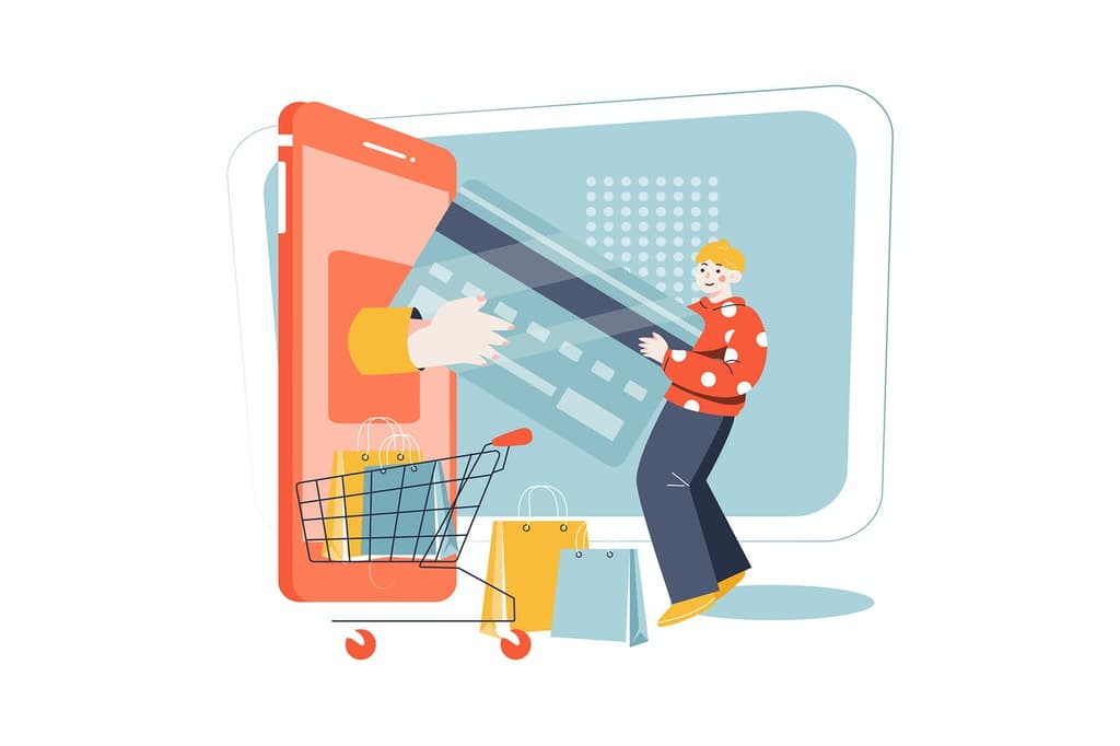 Offer Perks - Online Shopping Payment Illustration Concept by hoangpts on Envato Elements