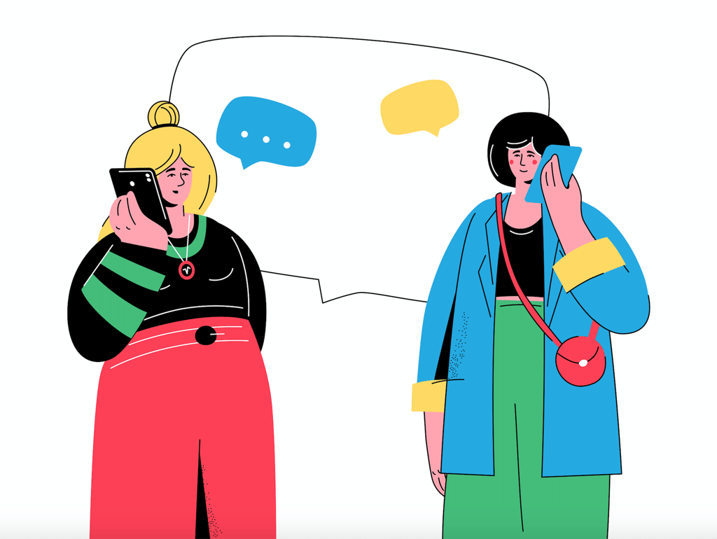 Phone Conversation - Flat Design Illustration by BoykoPictures on Envato Elements