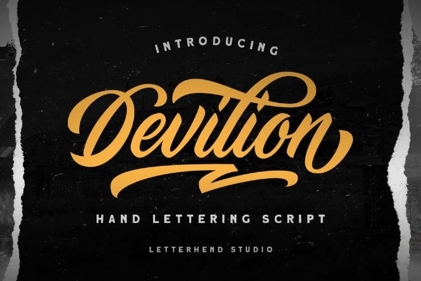 Devilion - Hand Lettering Script by letterhend