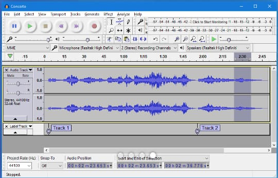 Audacity: Audio editing