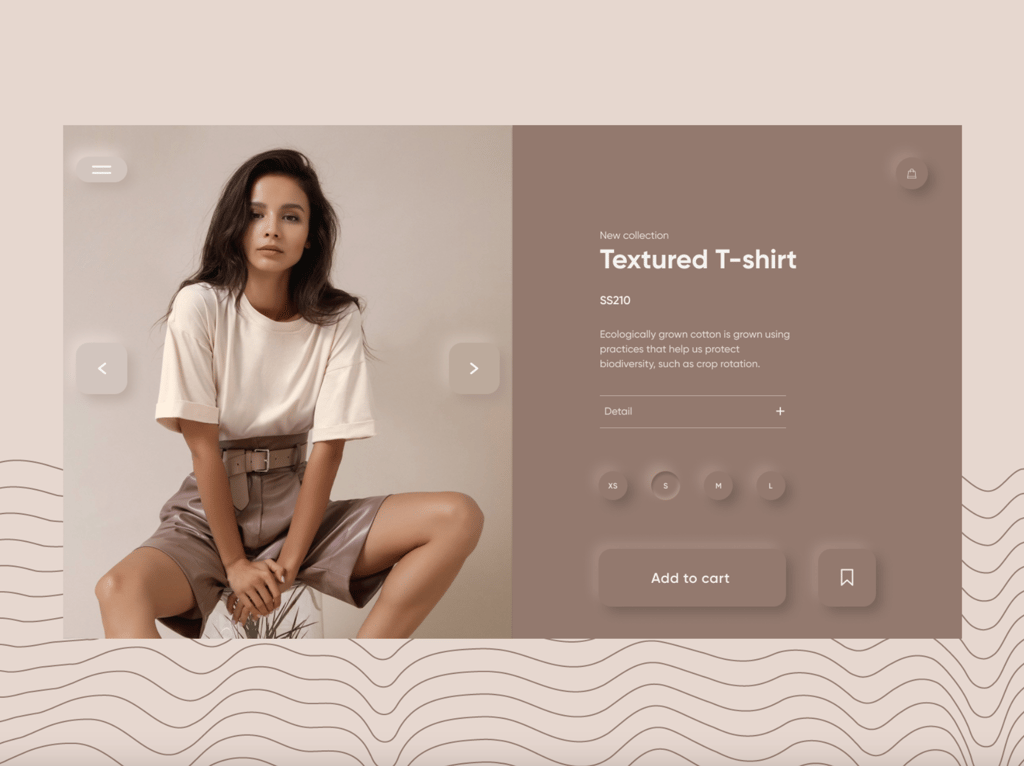 App-Inspired Design by Polina S, showing neumorphic elements and a neutral color palette