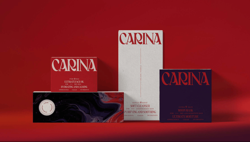 Carina branding - expressive typography trend