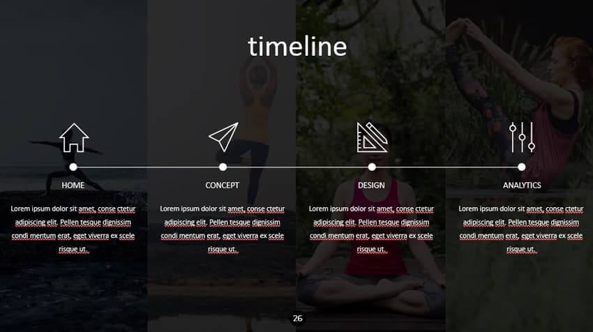 The Timeline Slide in a premium PPT template
