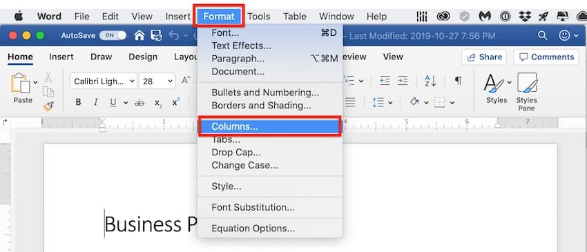 You can also add columns to your MS Word layout.