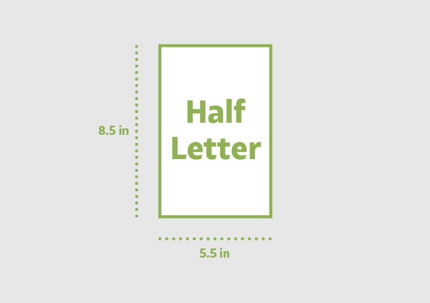 Half letter brochure size