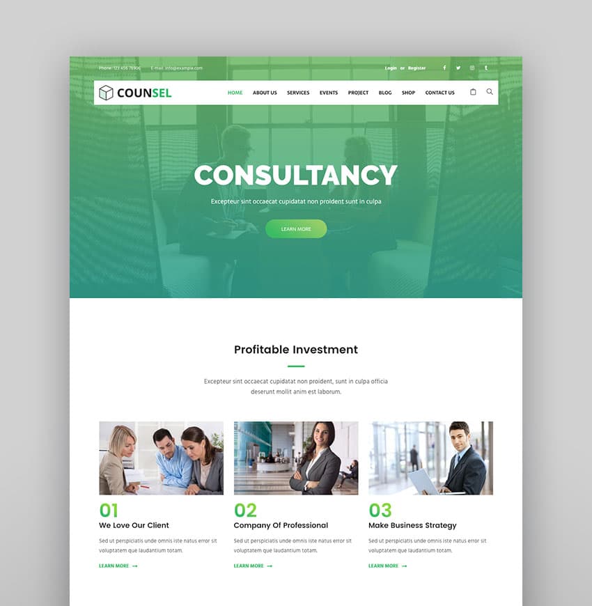 Counsell: Consultancy WordPress Theme