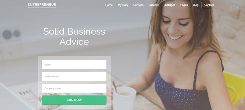 Entrepreneur home page.
