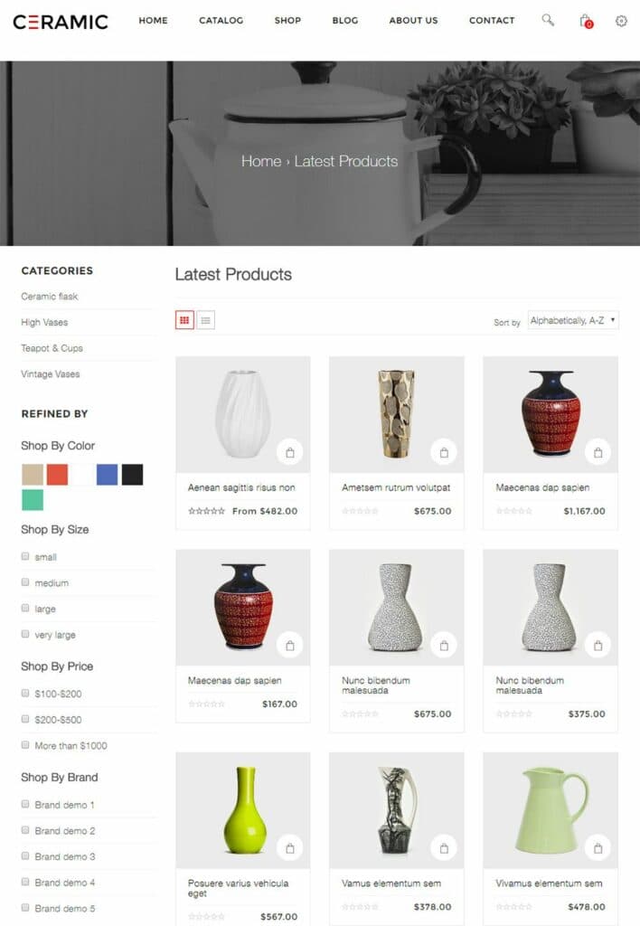 ceramic there ecommerce website